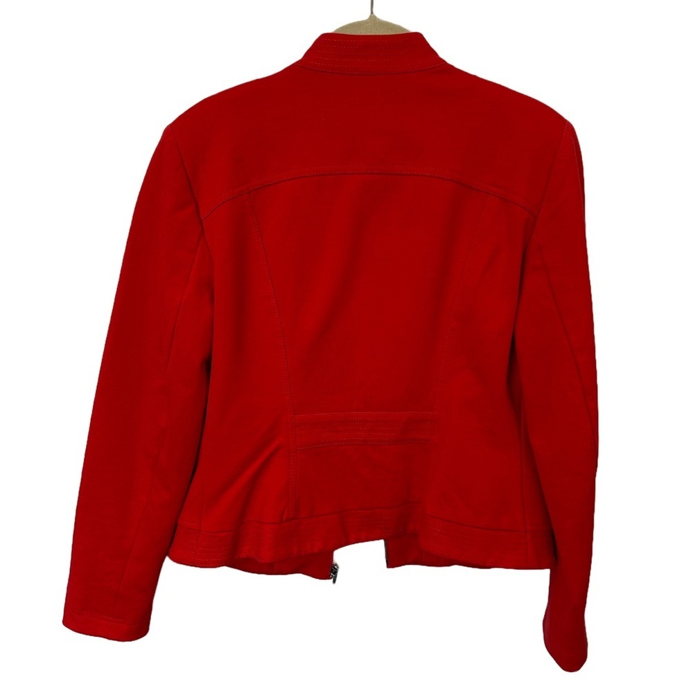 INC Red Ruffled Front Zip Jacket‎ M - Picture 2 of 10